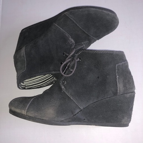 Ladies grey wedge toms - Picture 6 of 7